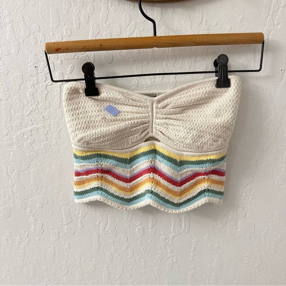 American Eagle Live Your Life Crochet Mulitcolor Crop Tube Top XS - Picture 7 of 7